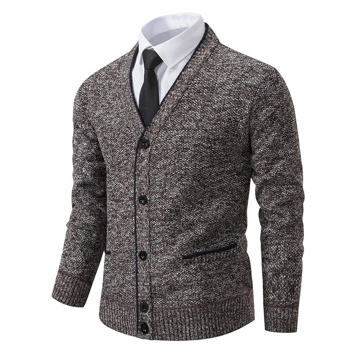 Men's cardigan with V-neck and elegant details Lisslune