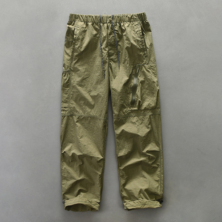 Men's functional trousers with elastic waistband and side zip pockets Lisslune