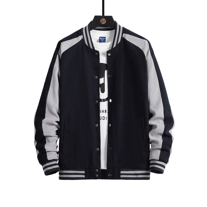 Men's Fashionable College Jacket In An Urban Style with A High-Quality Material Mix Lisslune