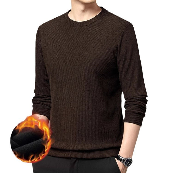 Men fine structured round neck sweater Lisslune