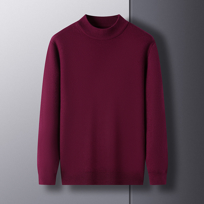 Men's Elegant Knit Sweater with Modern Stand-Up Collar Lisslune