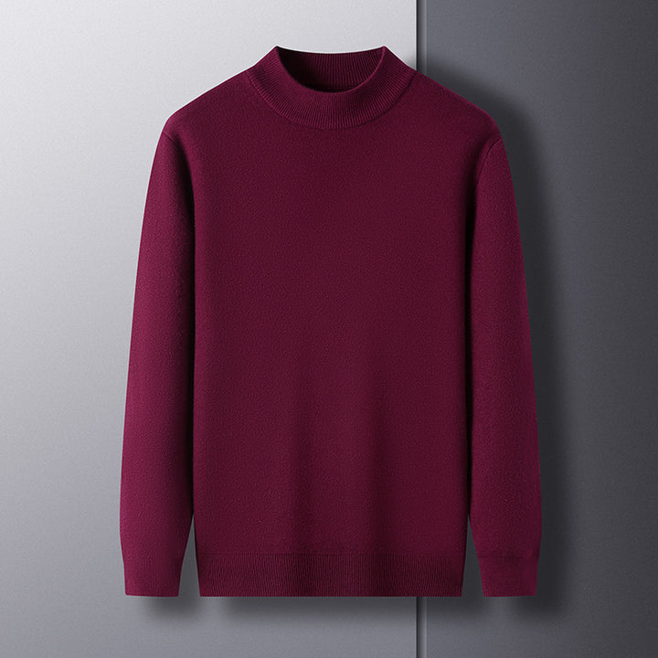 Men's Elegant Knit Sweater with Modern Stand-Up Collar Lisslune