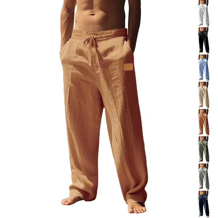 Men's airy linen pants with elastic waistband Lisslune