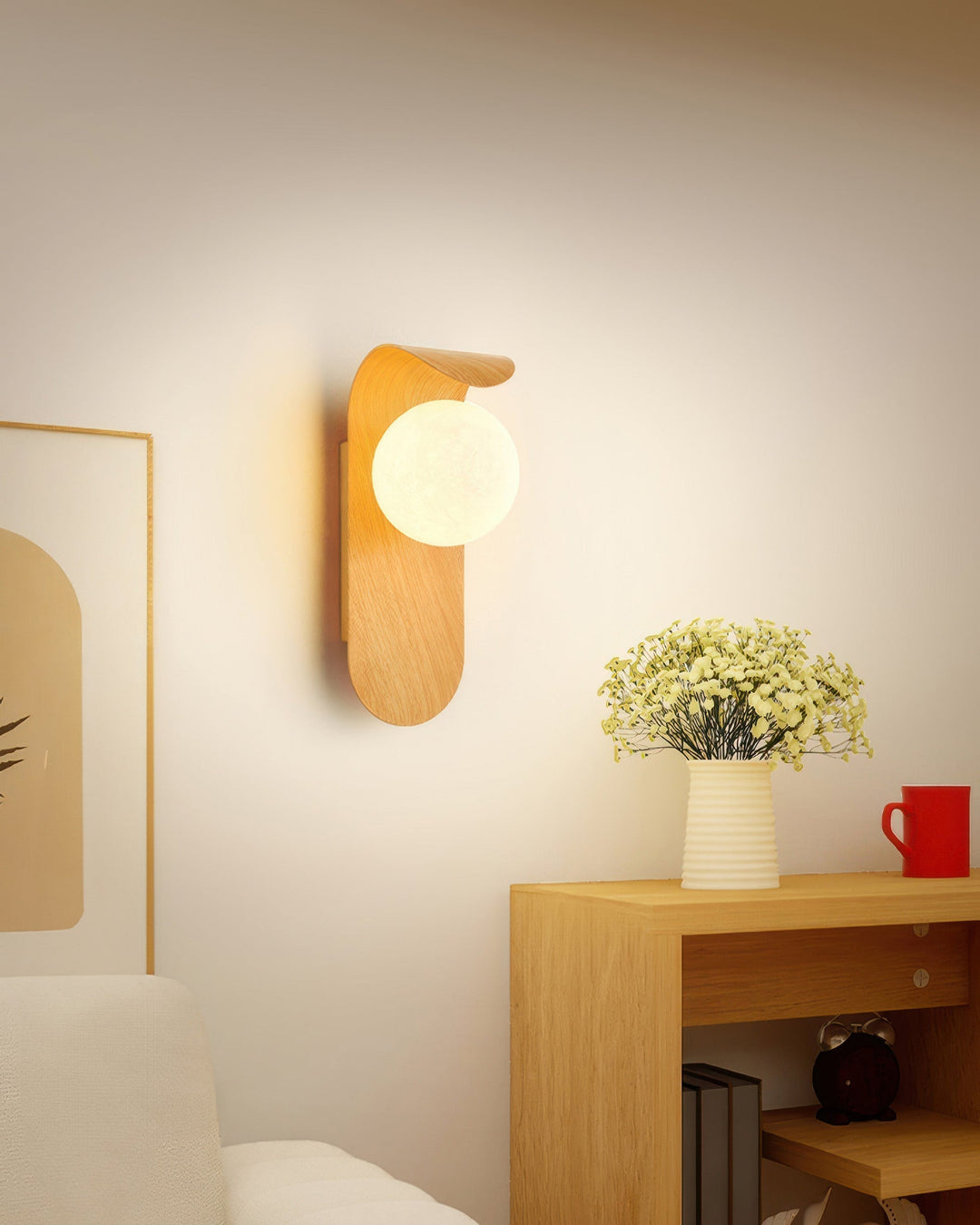 Lisslune | RetroSphere - Vintage spherical wooden wall lamp