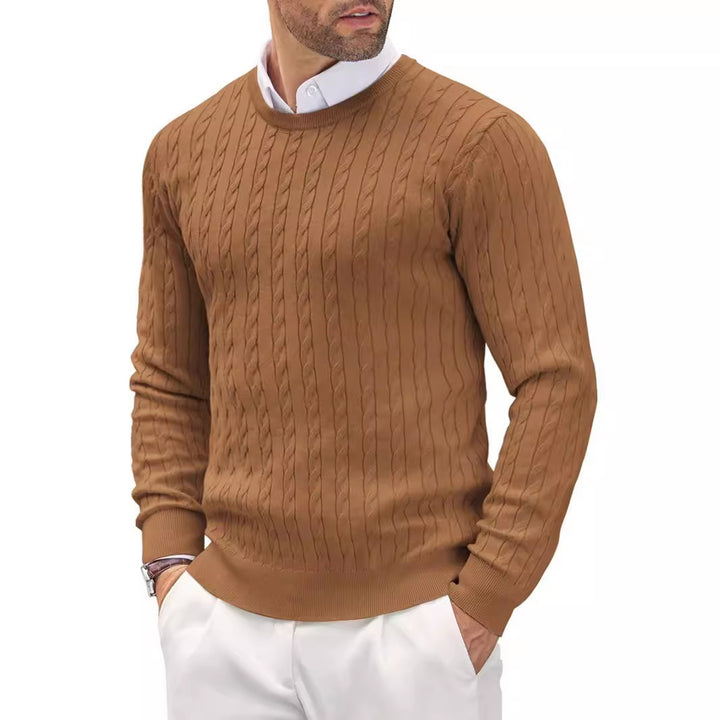 Men's knit sweater with textured cable pattern Lisslune