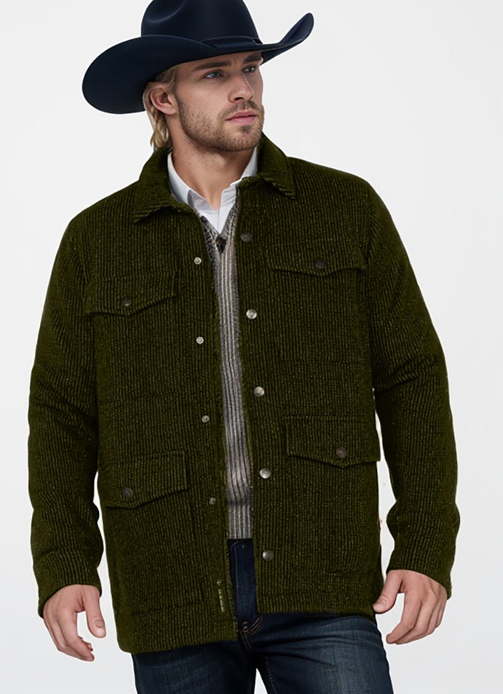 Men's durable cotton jacket in a rustic look with practical flap pockets Lisslune