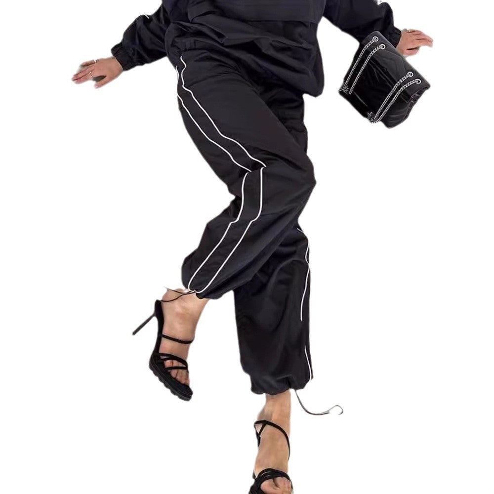 Women's sporty anorak jacket with zipper and ribbed sleeves Lisslune