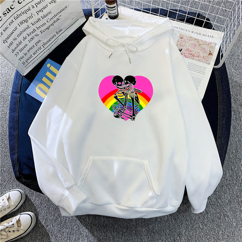 Ladies hoodie with colorful love motif Lisslune