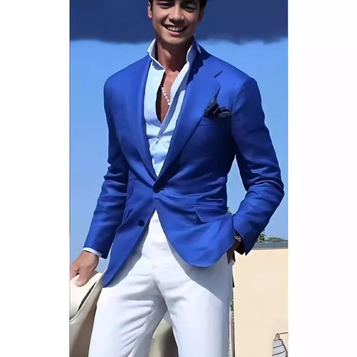 Men's elegant linen blazer with slim fit Lisslune