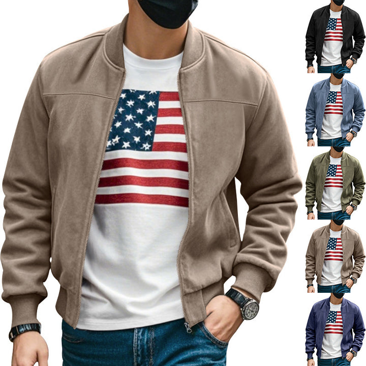 Men's casual bomber jacket with breathable lining and side zip pockets Lisslune