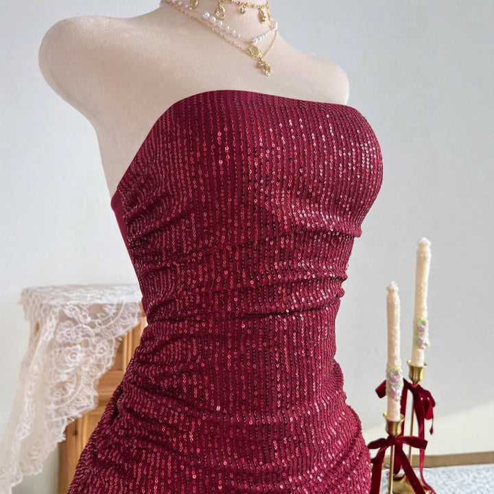 Damen Glamouröses Pailletten Kleid Lisslune