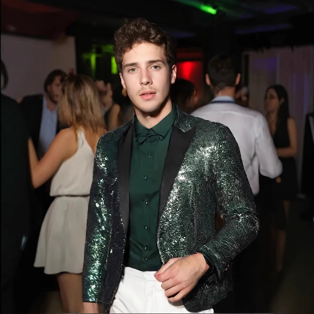 Men's Glamorous Sequin Blazer Lisslune