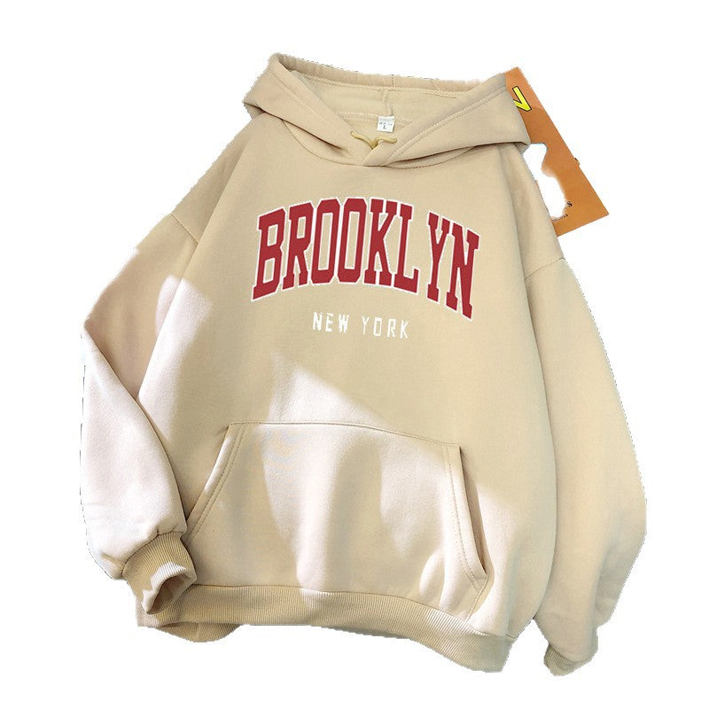 Women's hoodie with trendy Brooklyn print Lisslune