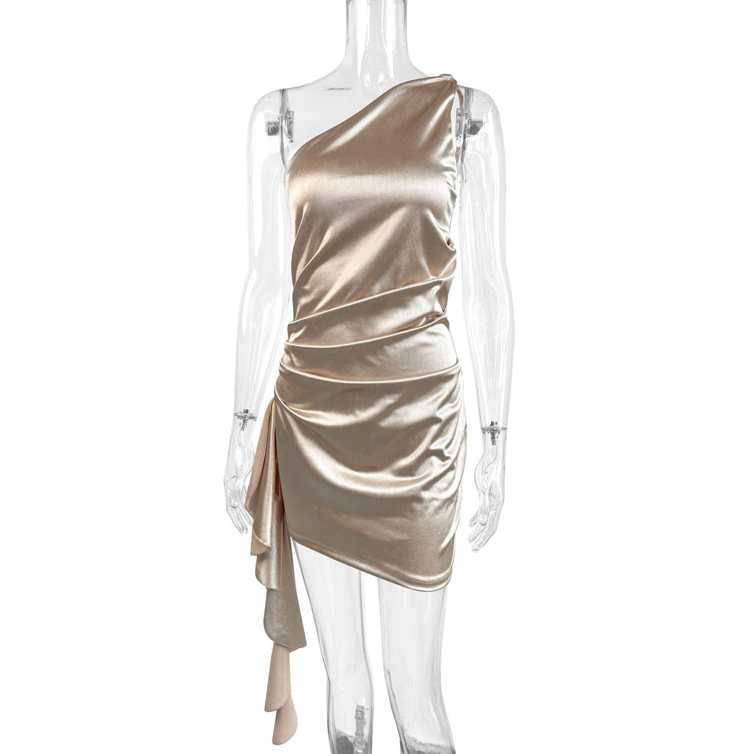Damen Cocktailkleid mit asymmetrischem Schnitt und drapierten Details Lisslune