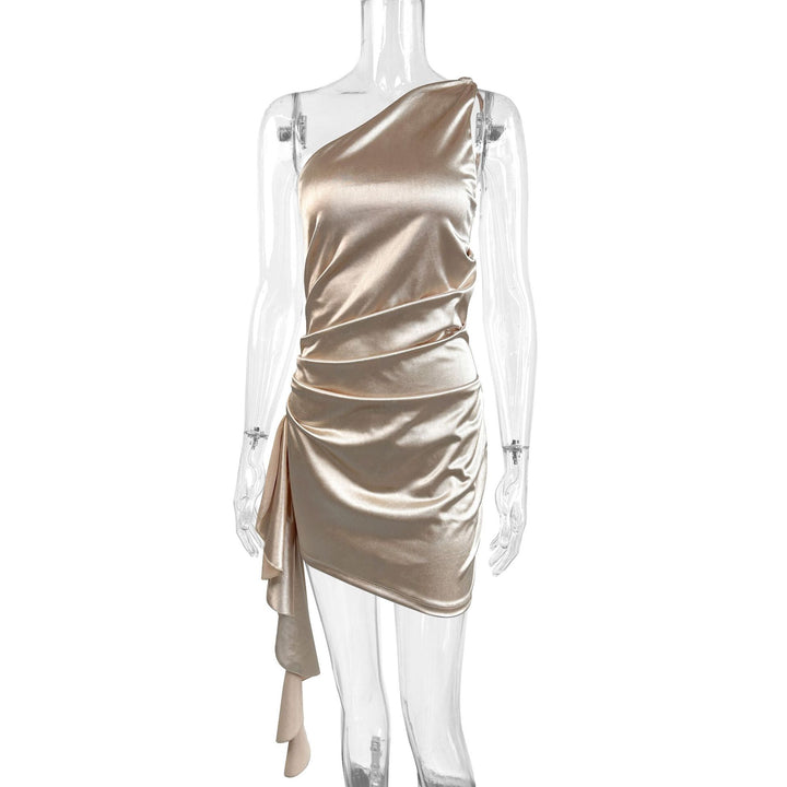 Damen Cocktailkleid mit asymmetrischem Schnitt und drapierten Details Lisslune