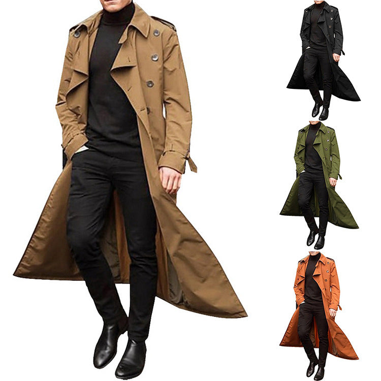 Men's elegant trench coat with adjustable belt and classic details Lisslune