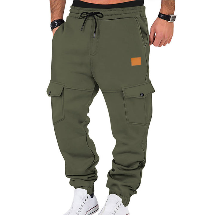 Men's Cargo Jogging Pants with Elastic Waistband and Practical Pockets Lisslune