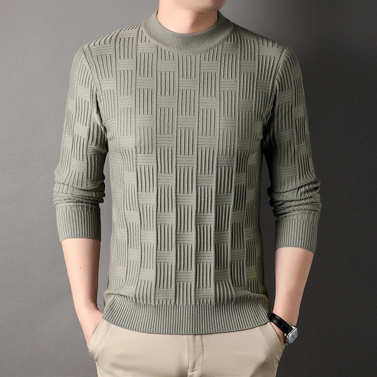 Men's fine-knit sweater with modern structure design Lisslune