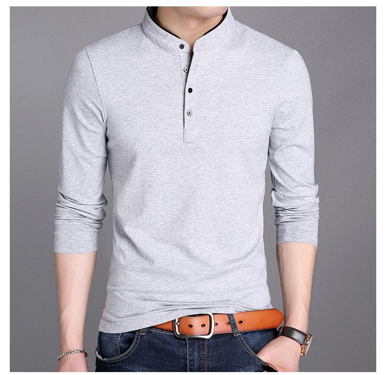 Men's Long Sleeve Shirts with Modern Henley Collar and Stylish Button Details Lisslune