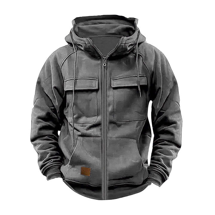 Men's sturdy hooded jacket with practical pockets and stylish zipper Lisslune