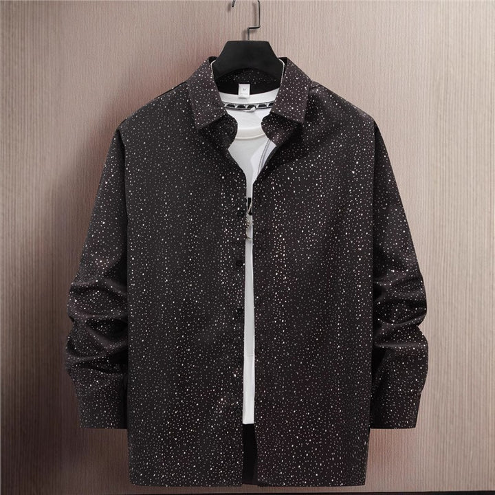 Men's casual cotton shirt with modern dot pattern Lisslune