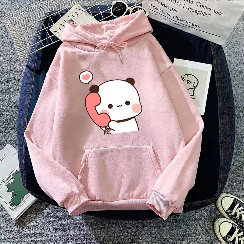Ladies' hoodie with playful panda design Lisslune