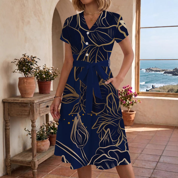 Women’s midi dress with floral design and comfortable fit Lisslune