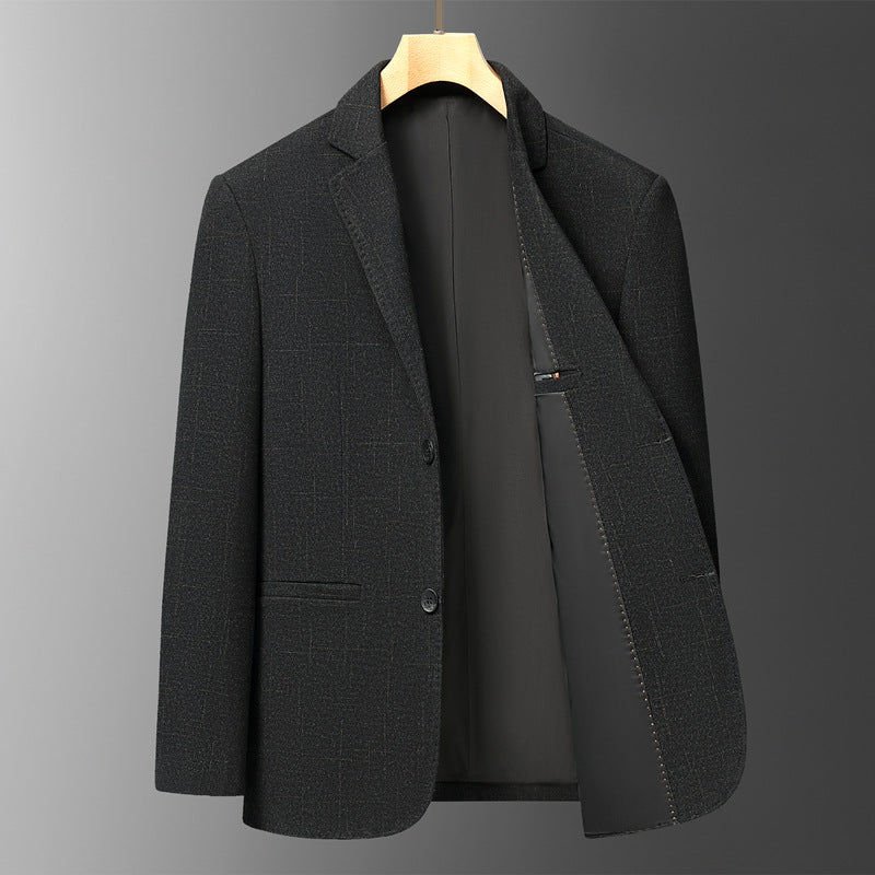 Men's Elegant Blazer with Fine Checked Pattern Lisslune