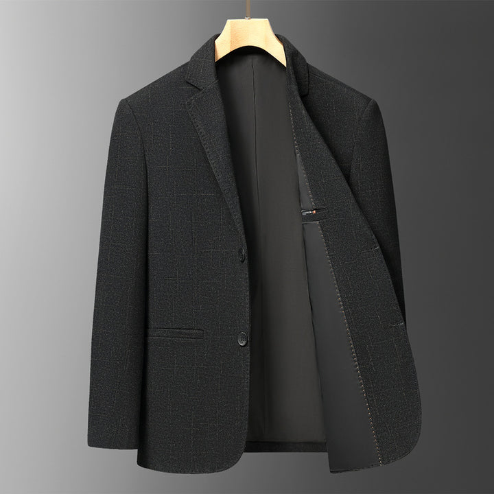 Men's Elegant Blazer with Fine Checked Pattern Lisslune