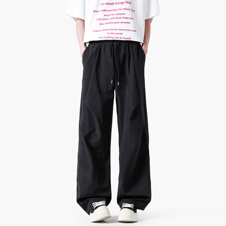 Unisex elegant leisure pants with high waist and loose fit Lisslune
