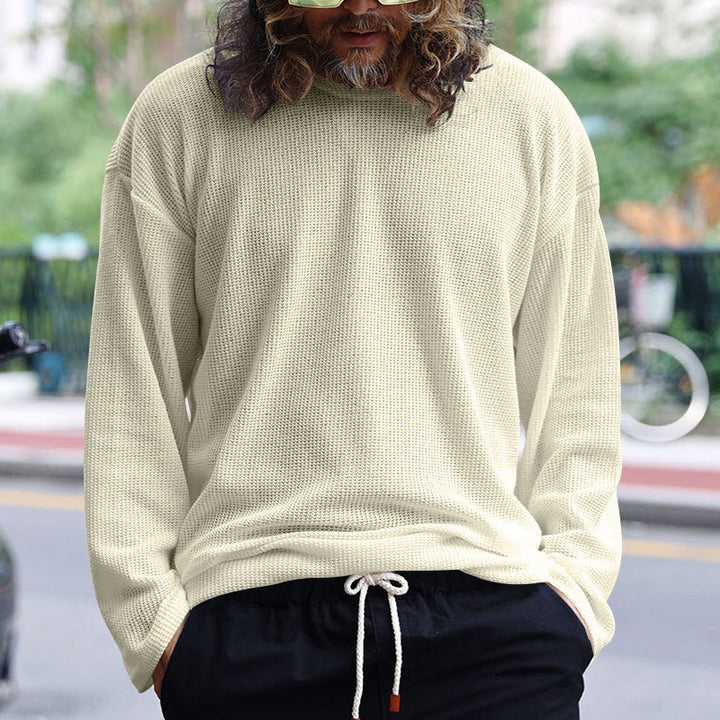 Men's Casual Long Sleeve Textured Shirt with Side Slits Lisslune