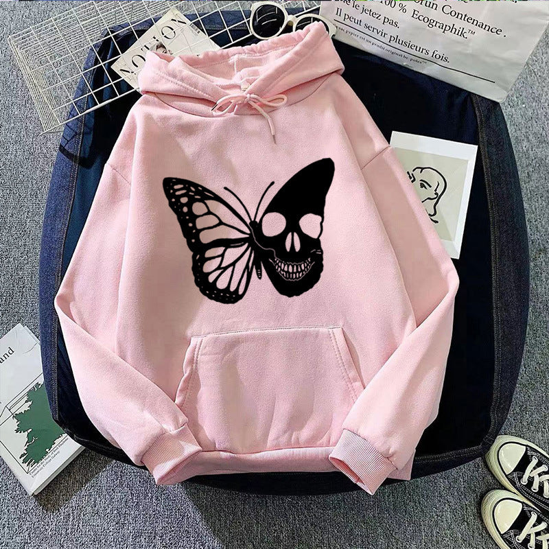 Women's hoodie with creative butterfly skeleton design Lisslune