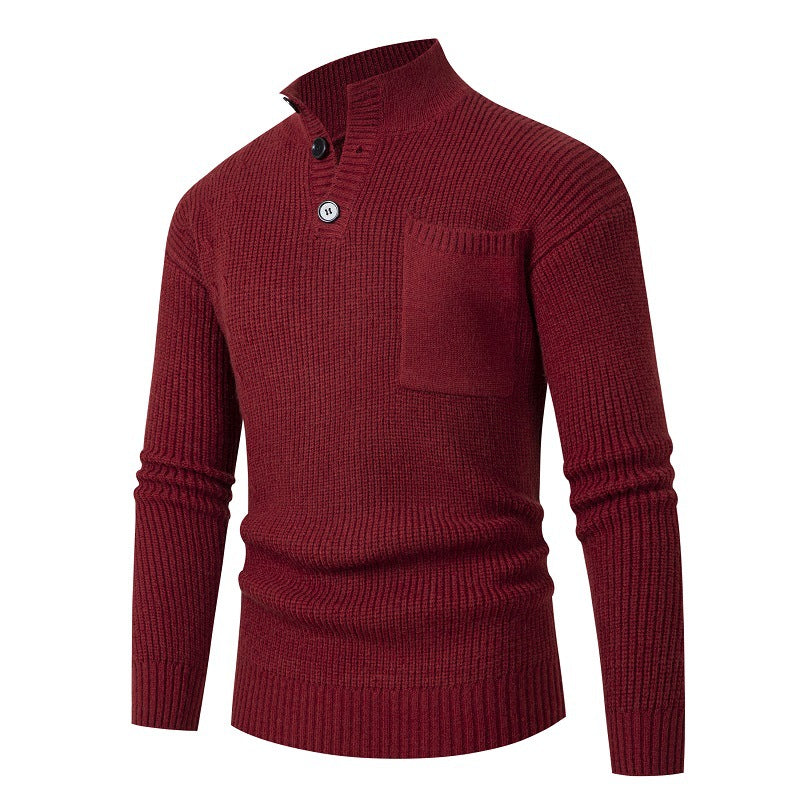 Men's High-Quality Sweater with Modal Pattern and Chest Pocket Lisslune