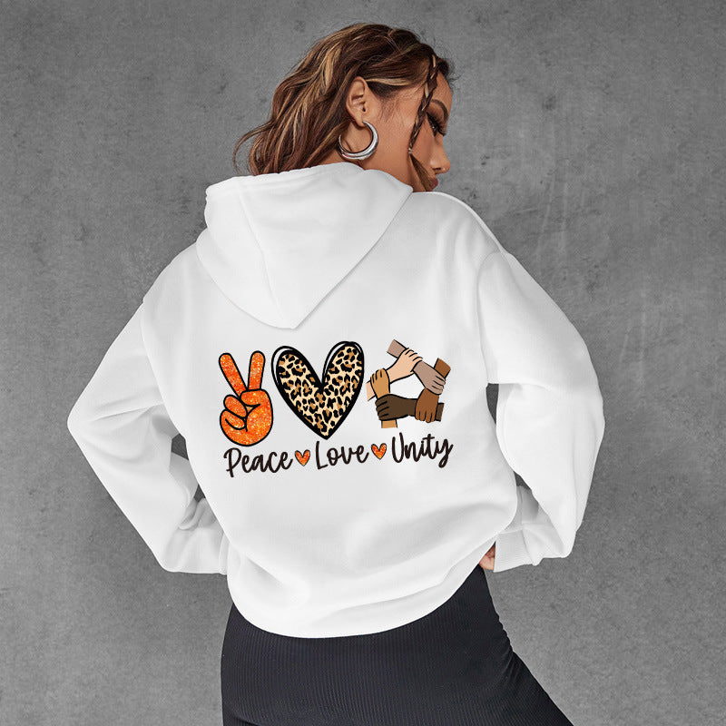 Women's hoodie with high-quality Peace-Love-Unity design Lisslune