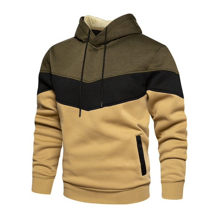 Men's hoodie with contrasting color blocks and soft inner lining Lisslune