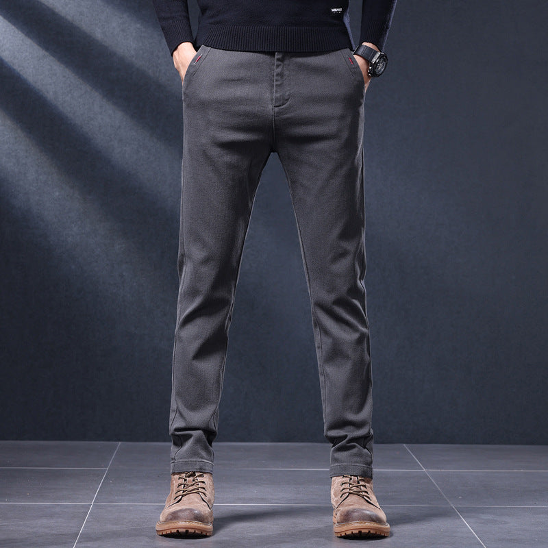 Men's Comfortable Chino Pants with Elastic Waistband and Side Pockets Lisslune