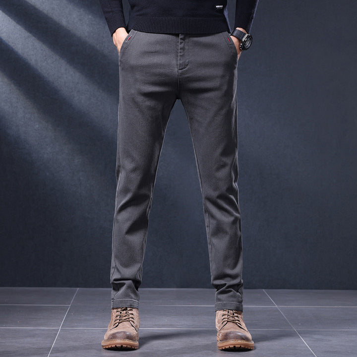 Men's Comfortable Chino Pants with Elastic Waistband and Side Pockets Lisslune
