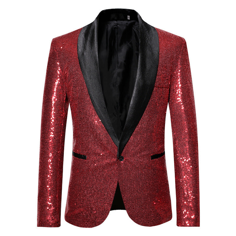Men's shimmering sequin blazer with elegant lapel Lisslune