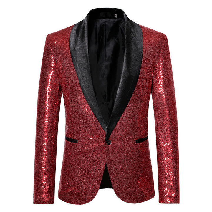 Men's shimmering sequin blazer with elegant lapel Lisslune