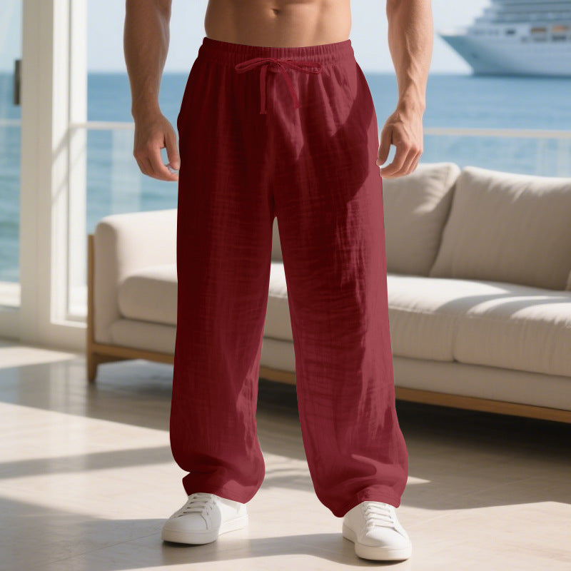 Men's airy beach pants with elastic waistband and side pockets Lisslune