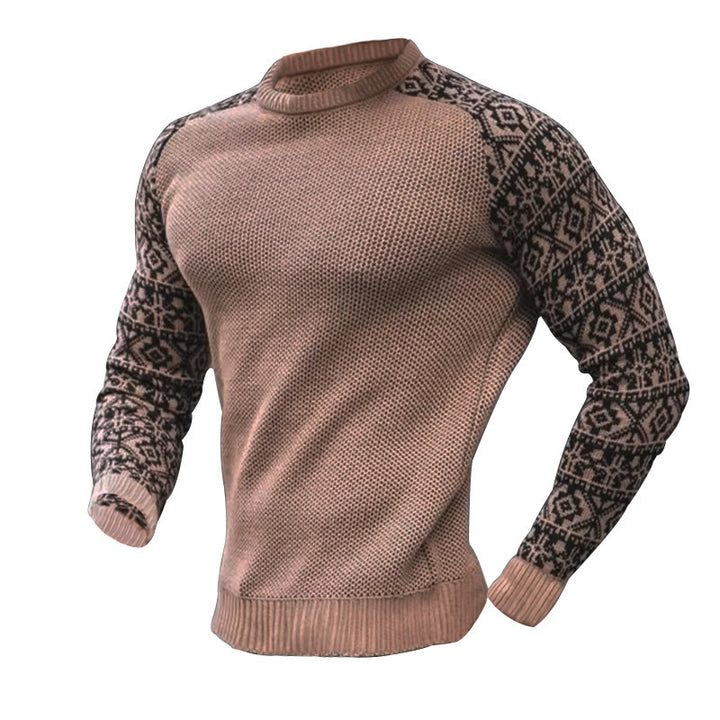 Men's knitted sweater with graphic pattern Lisslune