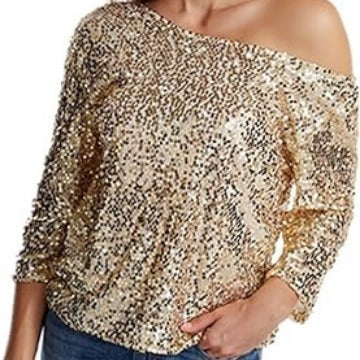 Ladies Sparkling Sequin Blouse Lisslune