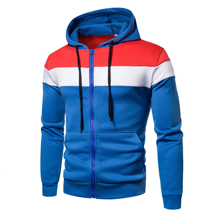Men's Stylish Hoodie with Innovative Color and Material Mix Lisslune