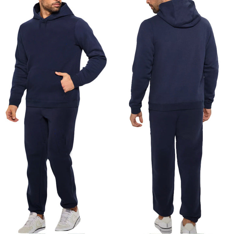 Men's hooded sweat suit with sporty cut and practical kangaroo pocket design Lisslune