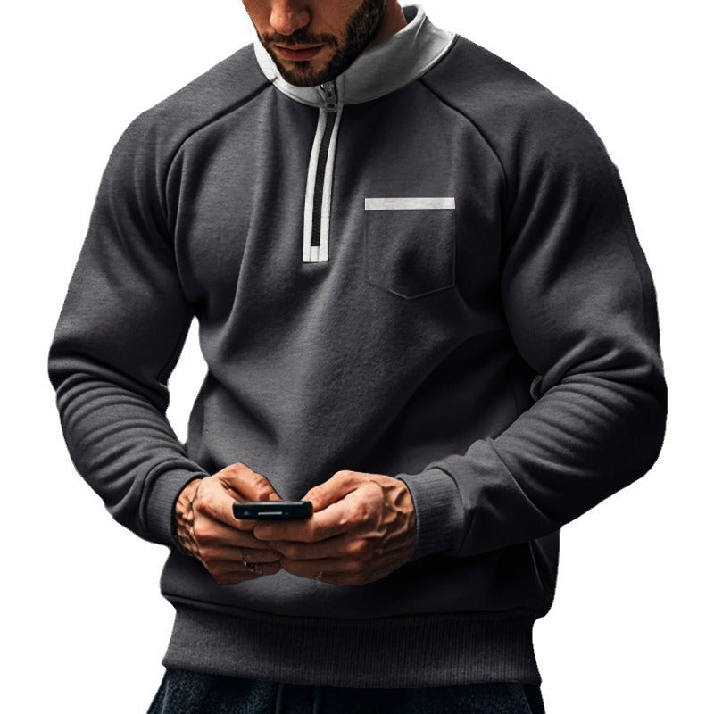 Men's functional pullover with short zip Lisslune