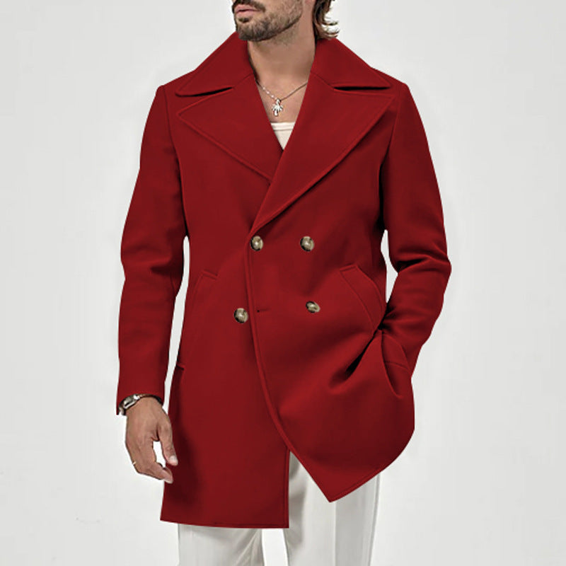 Men's elegant double coat with deep collar Lisslune
