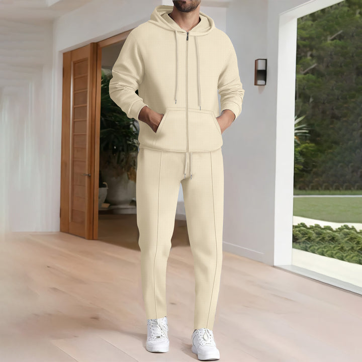 Men's leisure hoodie and jogger set with modern design Lisslune