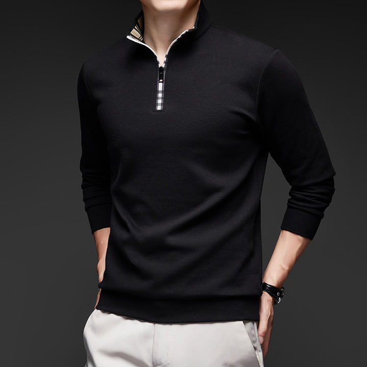 Men's Sweat Pullover with High-Quality Zipper and Modern Collar Lisslune