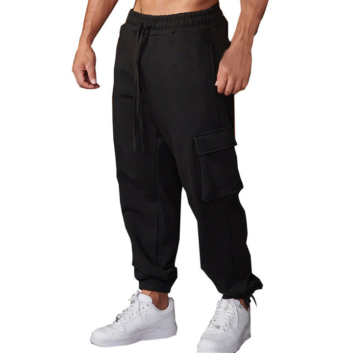 Men's casual cargo jogging pants with elastic waistband and practical side pockets Lisslune
