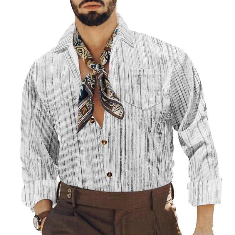 Men's casual shirt with trendy pattern and practical chest pocket Lisslune